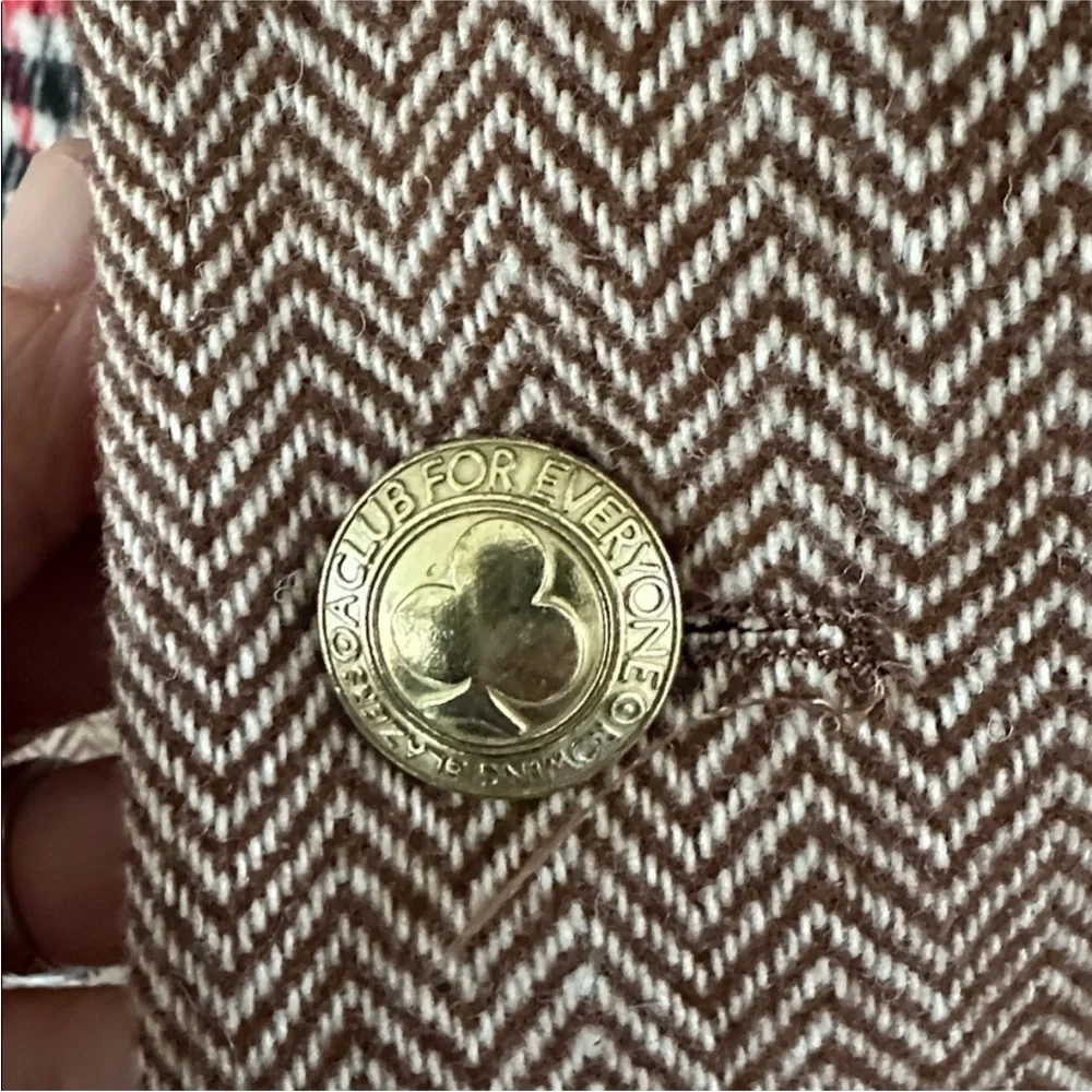 Rowing Blazers Brown, Black & Red Mixed Plaid Patchwork Blazer - Picture 8 of 15